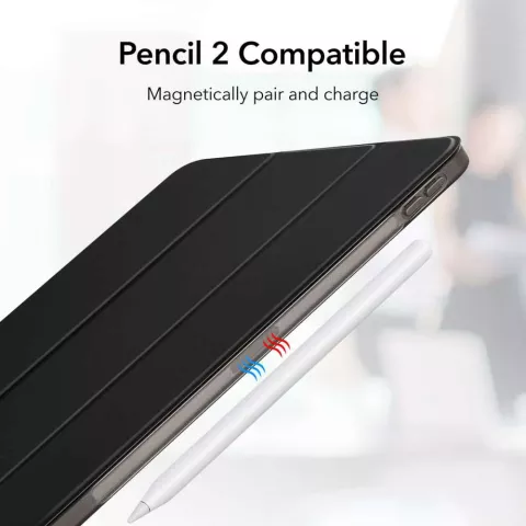 Housse ESR Rebound en TPU et cuir artificiel compatible avec iPad Pro 12.9 (2021 2022) - noir