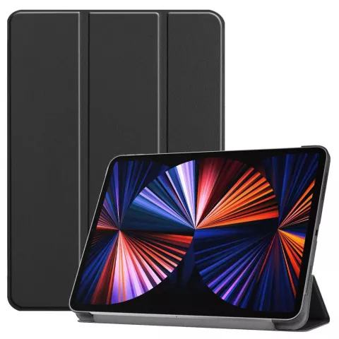 Just in Case Smart Tri-Fold Housse en cuir artificiel compatible avec iPad Pro 12.9 (2021 2022) - noir