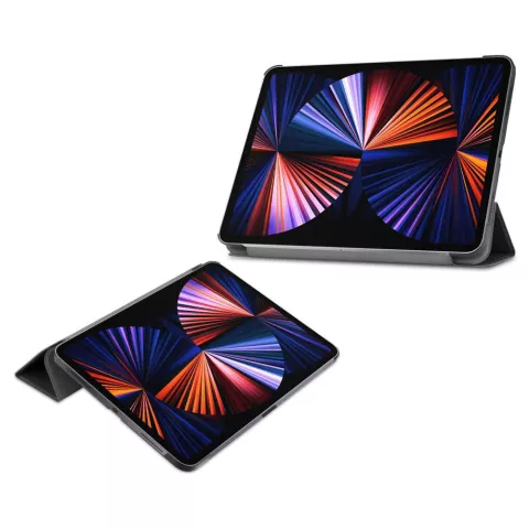 Just in Case Smart Tri-Fold Housse en cuir artificiel compatible avec iPad Pro 12.9 (2021 2022) - noir