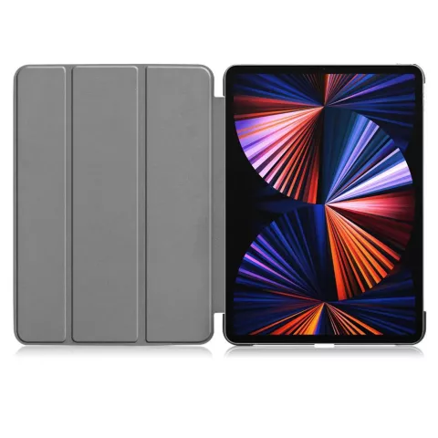 Just in Case Smart Tri-Fold Housse en cuir artificiel compatible avec iPad Pro 12.9 (2021 2022) - noir