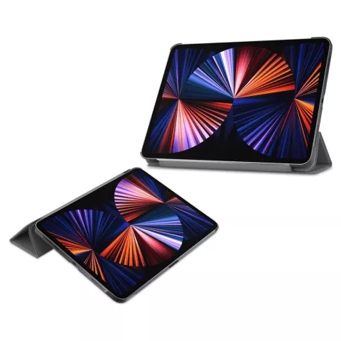 Just in Case Smart Tri-Fold Housse en cuir artificiel compatible avec iPad Pro 12.9 (2021 2022) - gris
