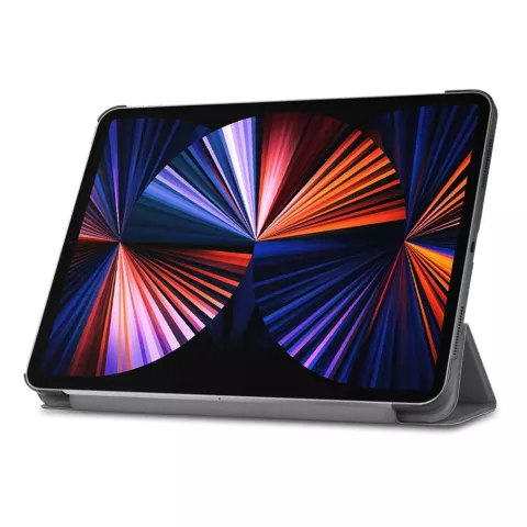 Just in Case Smart Tri-Fold Housse en cuir artificiel compatible avec iPad Pro 12.9 (2021 2022) - gris
