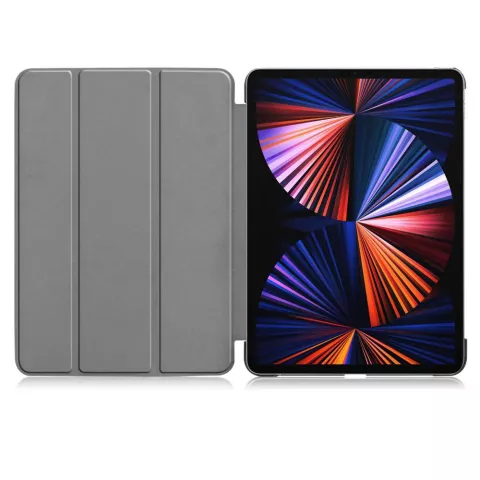 Just in Case Smart Tri-Fold Housse en cuir artificiel compatible avec iPad Pro 12.9 (2021 2022) - gris
