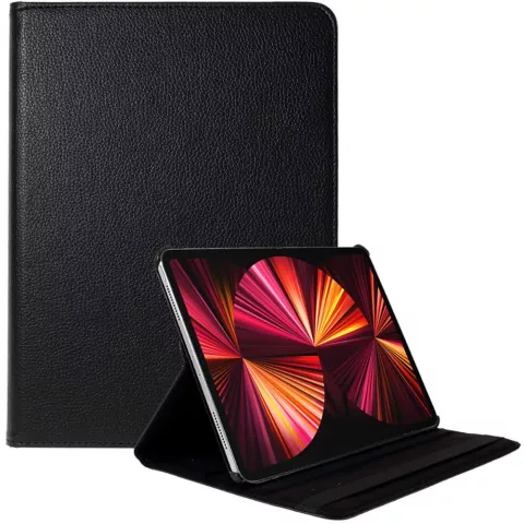 Just in Case Rotating 360 Housse en cuir artificiel compatible avec iPad Pro 12.9 (2021 2022) - noir