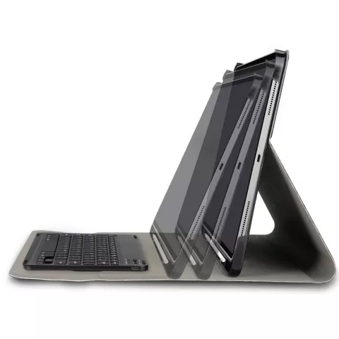 Just in Case Slimline Bluetooth Keyboard QWERTZ Housse en cuir artificiel compatible avec iPad Pro 12.9 (2021 2022) - noir