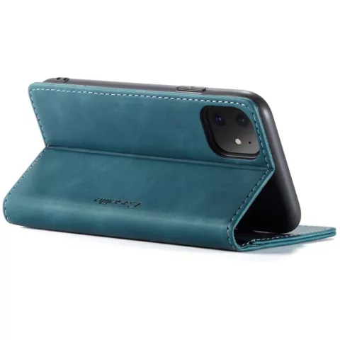 Caseme Slim Retro Wallet &eacute;tui en cuir artificiel compatible avec iPhone 11 - bleu