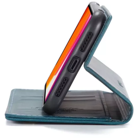 Caseme Slim Retro Wallet &eacute;tui en cuir artificiel compatible avec iPhone 11 - bleu