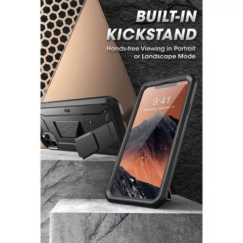 Supcase Unicorn Beetle PC et &eacute;tui en fibre de carbone TPU pour iPhone 11 Pro - Noir