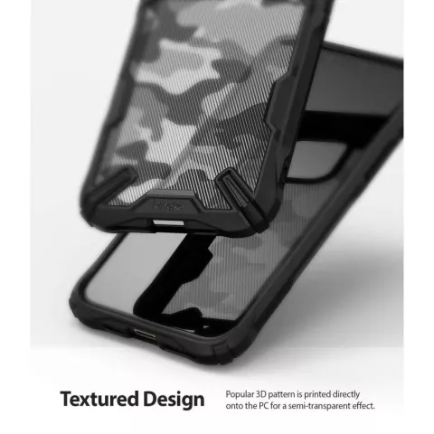 Coque Ringke Fusion X Camo et TPU Army Print pour iPhone 11 Pro - Noir