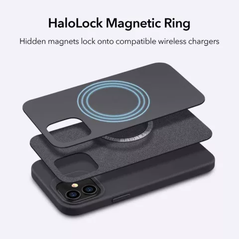 &Eacute;tui en silicone ESR HaloLock Cloud pour iPhone 12 mini - Noir
