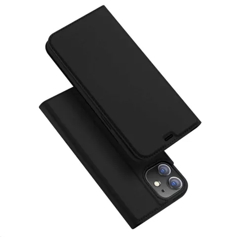 &Eacute;tui portefeuille en faux cuir DUX DUCIS Slimline pour iPhone 12 mini - Noir