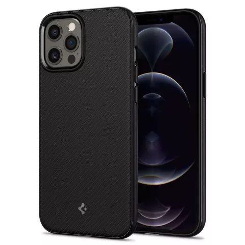 Coque Spigen Armor Magn&eacute;tique TPU Air Cushion pour iPhone 12 et iPhone 12 Pro - Noir