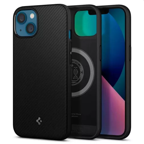 Spigen Armor Magnetic Ring TPU avec &eacute;tui &agrave; coussin d&#039;air compatible avec iPhone 13 - noir