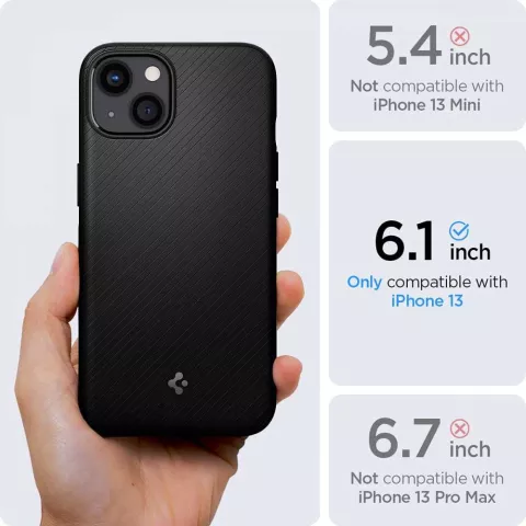 Spigen Armor Magnetic Ring TPU avec &eacute;tui &agrave; coussin d&#039;air compatible avec iPhone 13 - noir