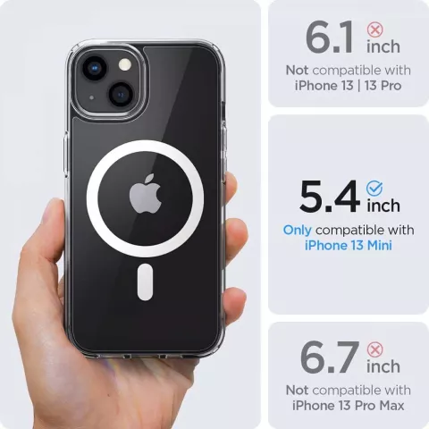 Spigen Ultra Hybrid Magnetic Ring TPU avec Air Cushion compatible avec iPhone 13 mini - transparent