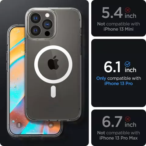 Spigen Ultra Hybrid Magn&eacute;tique TPU avec &eacute;tui &agrave; Air Cushion pour iPhone 13 Pro - Transparent