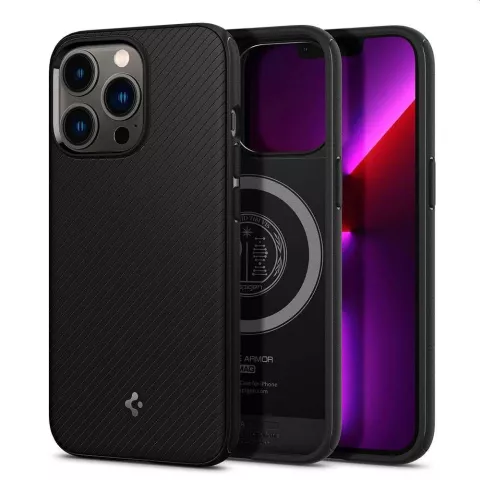 Spigen Armor Magnetic Ring TPU avec &eacute;tui &agrave; coussin d&#039;air compatible avec iPhone 13 Pro Max - noir