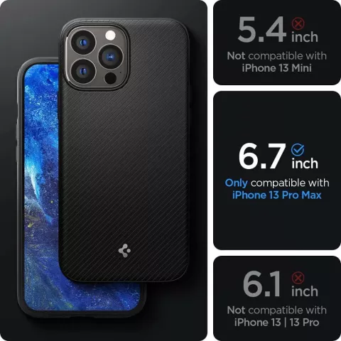 Spigen Armor Magnetic Ring TPU avec &eacute;tui &agrave; coussin d&#039;air compatible avec iPhone 13 Pro Max - noir