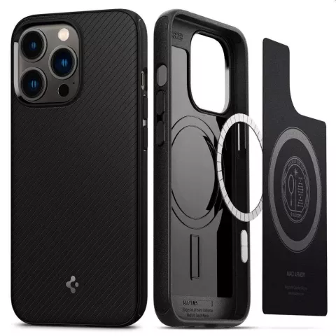 Spigen Armor Magnetic Ring TPU avec &eacute;tui &agrave; coussin d&#039;air compatible avec iPhone 13 Pro Max - noir