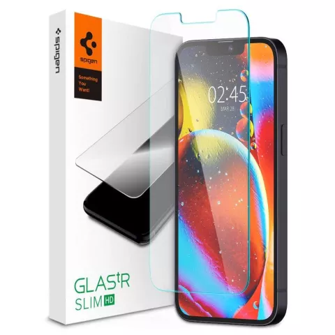 Film de protection &eacute;cran Spigen Glas tR Slim pour iPhone 13 et iPhone 13 Pro - transparent