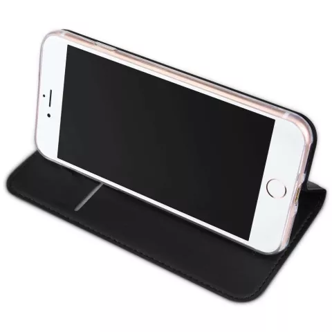 &Eacute;tui portefeuille en similicuir DUX DUCIS Slimline pour iPhone 7, 8 et iPhone SE 2020 SE 2022 - Noir