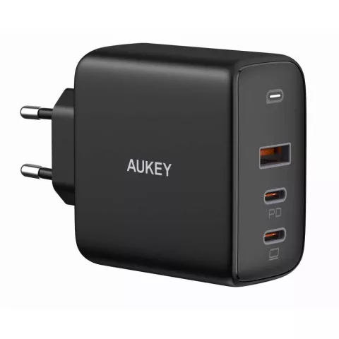 Adaptateur secteur 90W Aukey duo chargeur USB-C et USB-A PD 3.0 - Noir