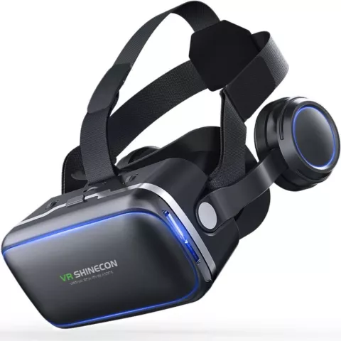 Lunettes de r&eacute;alit&eacute; virtuelle VR SHINECON avec casque pour smartphones de 4 &agrave; 6 pouces - Noir