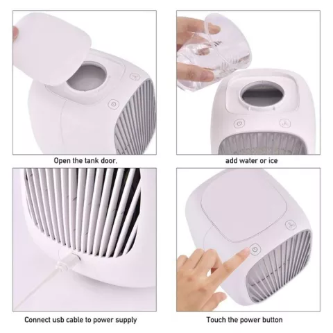 Ventilateur de refroidisseur d&#039;air de bureau Mini USB portable Just in Case - Blanc