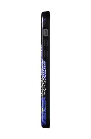 Coque iPhone 12 et iPhone 12 Pro Richmond &amp; Finch Blue Cheetah Leaves Cheetah - Bleu