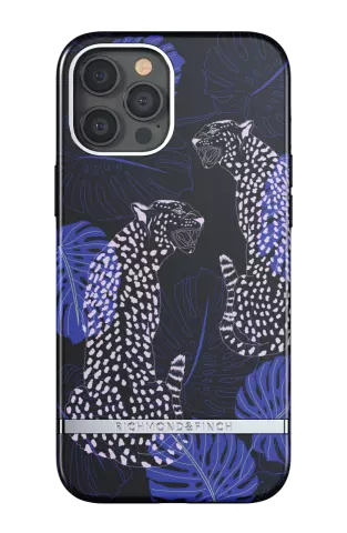 &Eacute;tui Gu&eacute;pard &agrave; Feuilles Solides Bleu Cheetah de Richmond &amp; Finch pour iPhone 12 Pro Max - Bleu