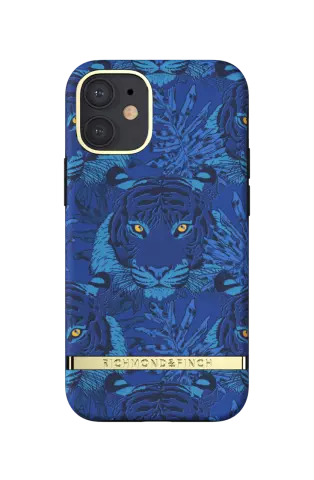 &Eacute;tui robuste Tigres et feuilles Blue Tiger de Richmond &amp; Finch pour iPhone 12 mini - bleu