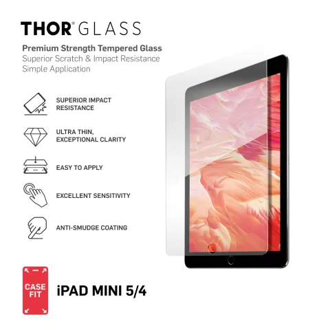 Protecteur d&#039;&eacute;cran THOR CF DT Glass pour iPad mini 4 et 5 - transparent