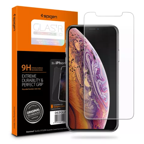 Protecteur d&#039;&eacute;cran Spigen Glas tR SlimHD pour iPhone X XS et 11 Pro - transparent