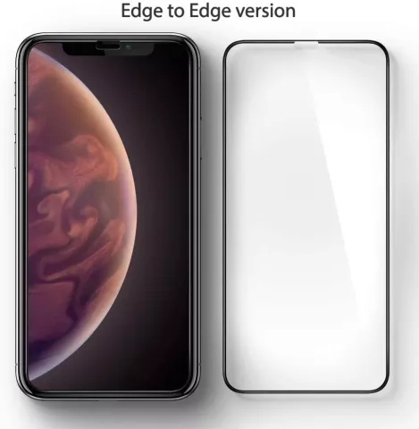 Protecteur d&#039;&eacute;cran Spigen Glass FC HD compatible avec iPhone X XS et 11 Pro - noir