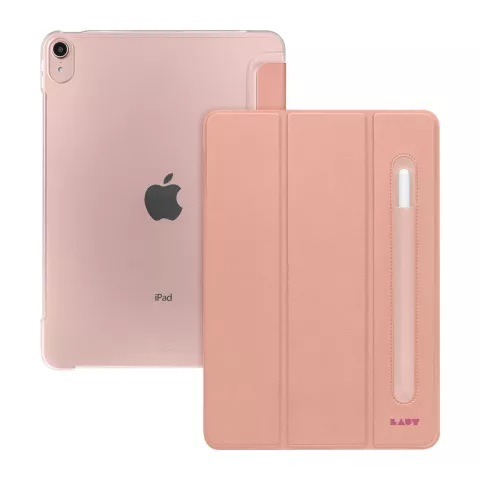 Laut Huex Housse en PU et Cuir Artificiel compatible avec iPad Air 4 10.9 2020 &amp; iPad Air 5 2022 avec Porte-Crayons - Rose