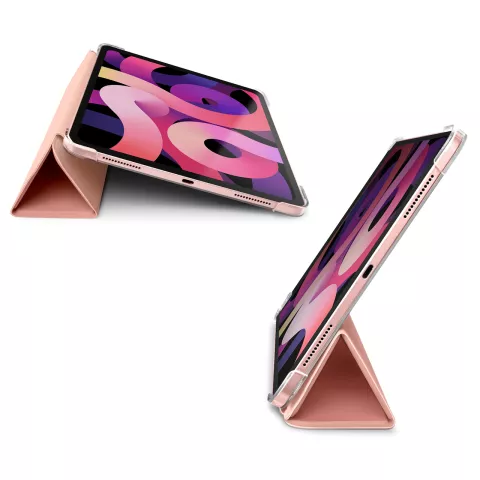 Laut Huex Housse en PU et Cuir Artificiel compatible avec iPad Air 4 10.9 2020 &amp; iPad Air 5 2022 avec Porte-Crayons - Rose