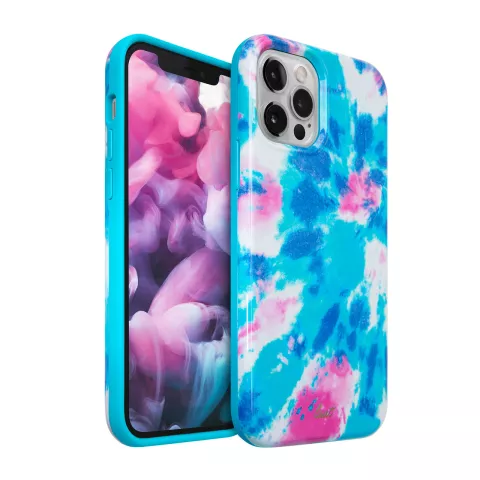 Coque Laut Huex Tie Dye pour iPhone 12 et iPhone 12 Pro - bleu