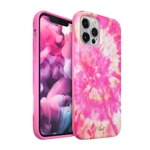 Coque Laut Huex Tie Dye compatible avec iPhone 12 et iPhone 12 Pro - rose