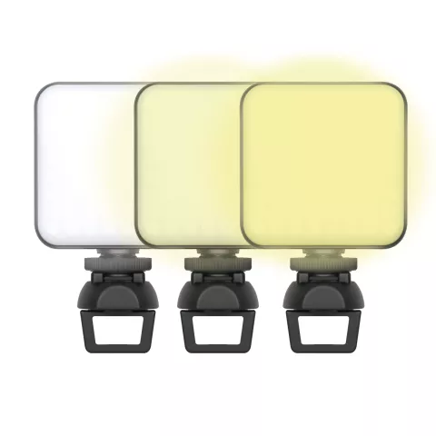 Xqisit Lampe Pour Ordinateur Portable Clip Cam&eacute;ra LED Lumi&egrave;re USB-C R&eacute;glable - Noir