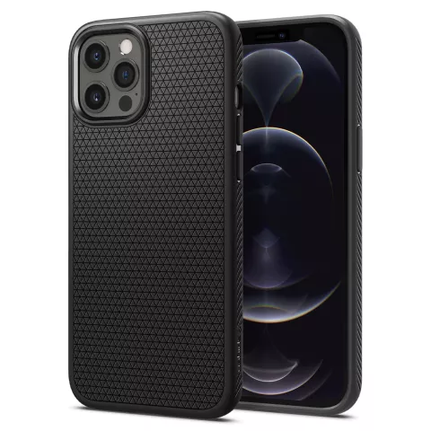 Spigen Liquid Air TPU avec coussin d&#039;air compatible avec iPhone 12 et iPhone 12 Pro - noir