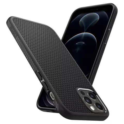 Spigen Liquid Air TPU avec coussin d&#039;air compatible avec iPhone 12 et iPhone 12 Pro - noir