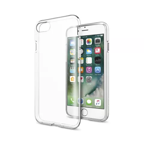 &Eacute;tui &agrave; Air Cushion en TPU &agrave; cristaux liquides Spigen pour iPhone 7 8 SE 2020 SE 2022 - Transparent