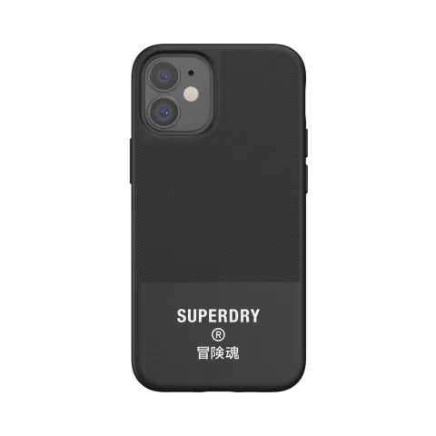 Coque Superdry Mouled Case Canvas PC et TPU Logo Case pour iPhone 12 Mini - Noir