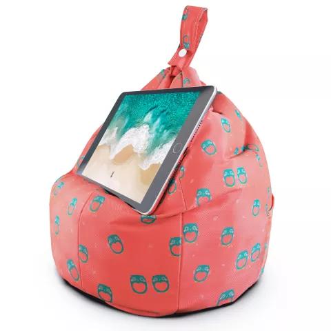 Planet Buddies - Coussin pour tablette en forme de hibou - Pouf adapt&eacute; au support iPad - Rose
