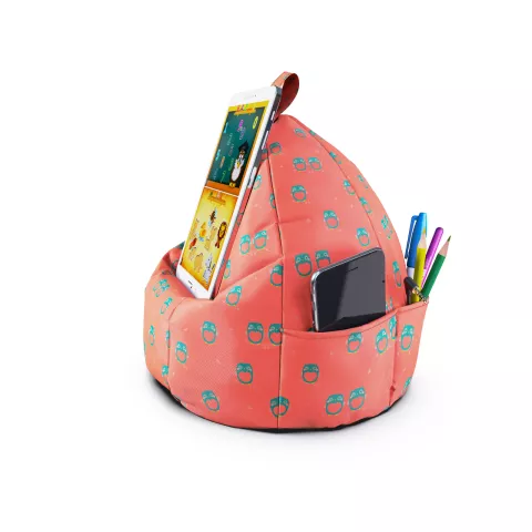 Planet Buddies - Coussin pour tablette en forme de hibou - Pouf adapt&eacute; au support iPad - Rose