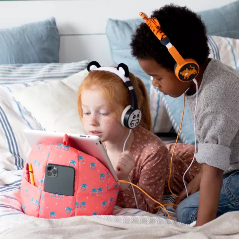 Planet Buddies - Coussin pour tablette en forme de hibou - Pouf adapt&eacute; au support iPad - Rose