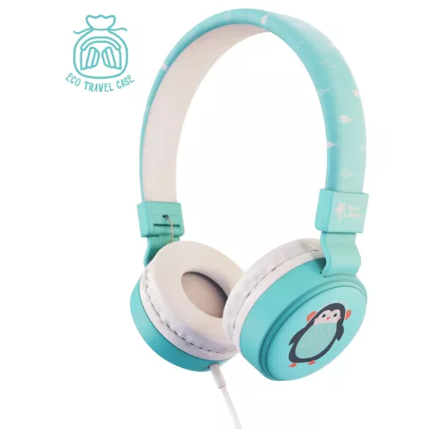 Planet Buddies casque pingouin casque pliable pour enfants prise casque aux - Bleu clair