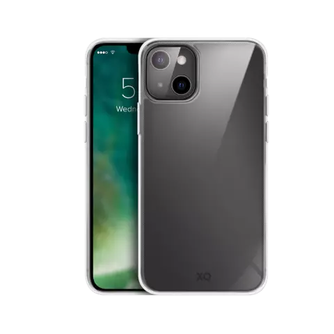 Xqisit Phantom glass Anti Bac TPU et coque en verre tremp&eacute; compatible avec iPhone 13 mini - transparent