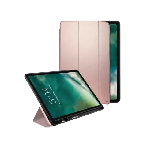 Coque En TPU Xqisit Piave Avec Porte-Crayon Pour iPad Air 4 10.9 2020 &amp; iPad Air 5 2022 - Rose