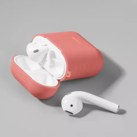 Laut POD Slim &Eacute;tui en silicone et caoutchouc compatible avec AirPods 1 et 2 - rose